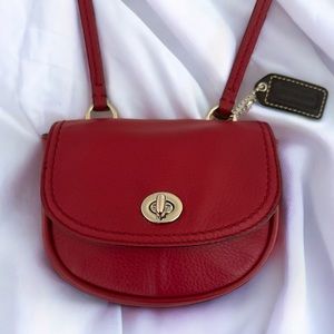 COACH Park Mini Red Leather Crossbody